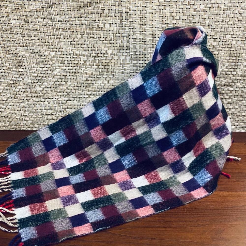 🌟HP🌟NWOT Vegan Checkered Multi Color Scarf - Picture 2 of 5
